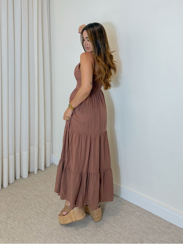 Vestido Midi Atenas Mocha Mousse