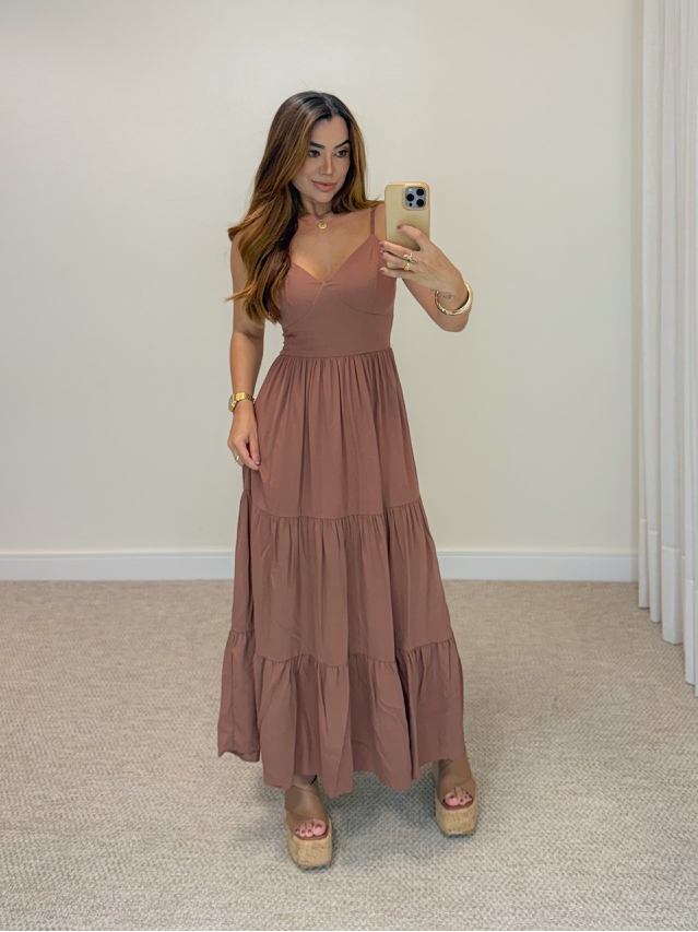 Vestido Midi Atenas Mocha Mousse
