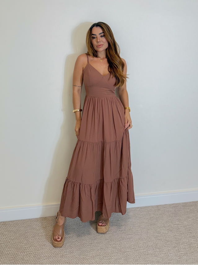 Vestido Midi Atenas Mocha Mousse