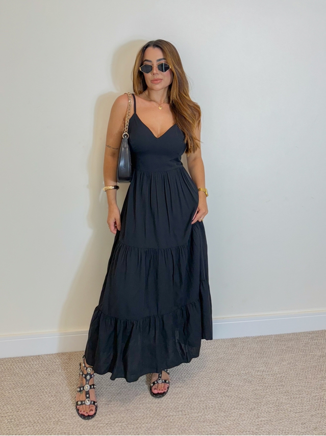 Vestido Midi Atenas Preto