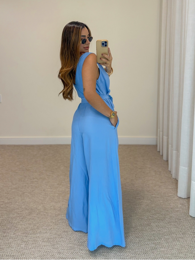 Macacão Pantalona Viena Azul 