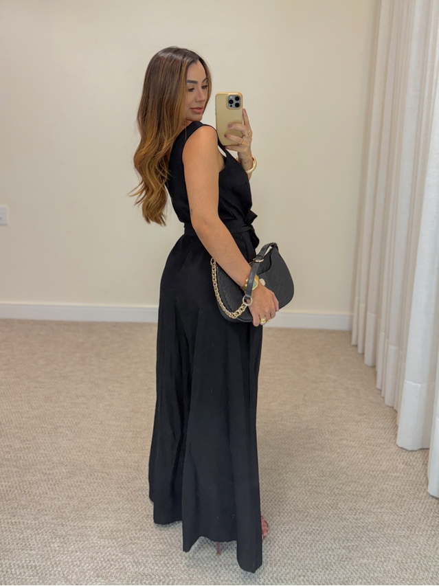 Macacão Pantalona Viena Preto 