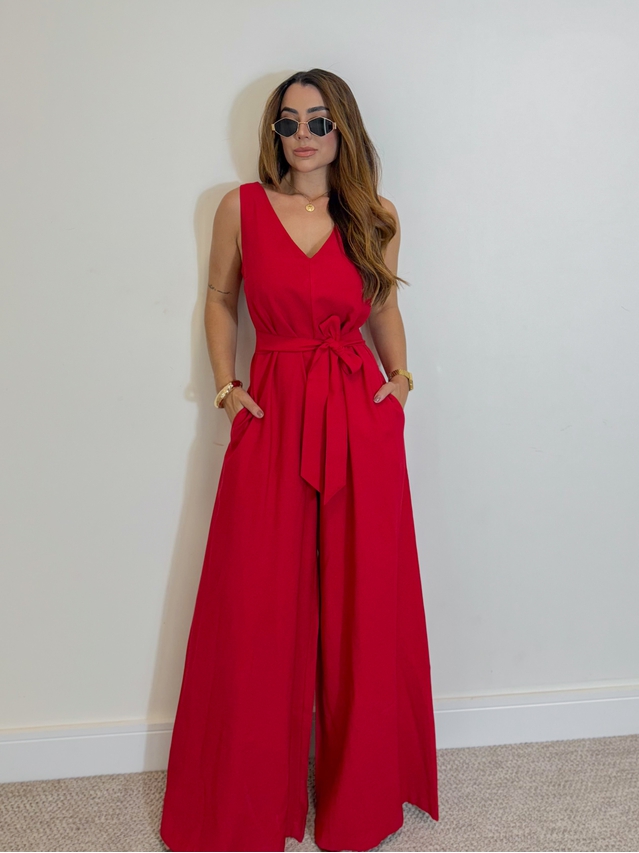 Macacão Pantalona Viena Vermelho