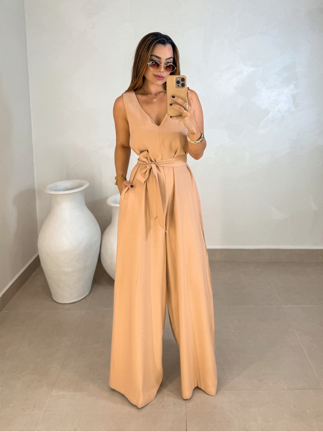 Macacão Pantalona Viena Cappuccino