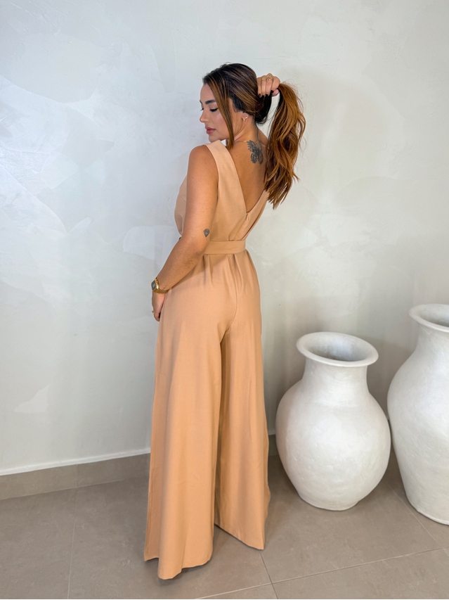 Macacão Pantalona Viena Cappuccino