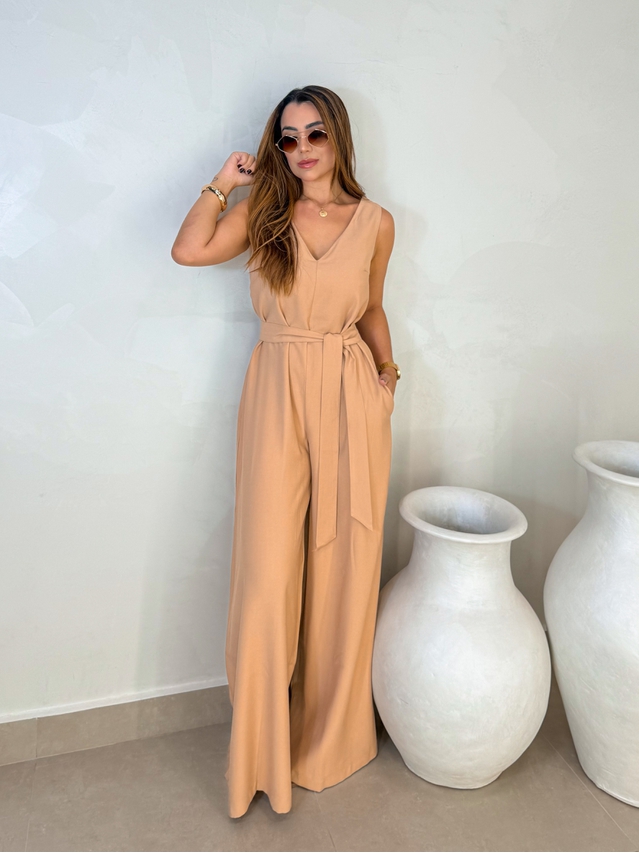 Macacão Pantalona Viena Cappuccino