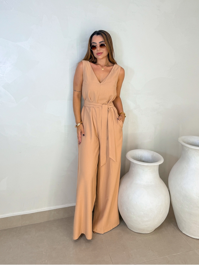 Macacão Pantalona Viena Cappuccino