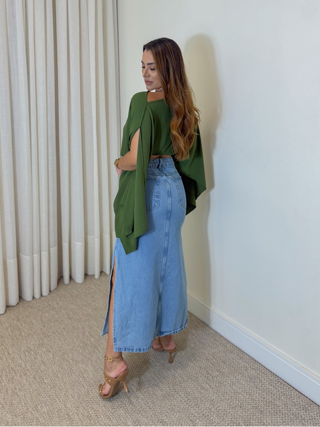 Saia Midi Jeans 