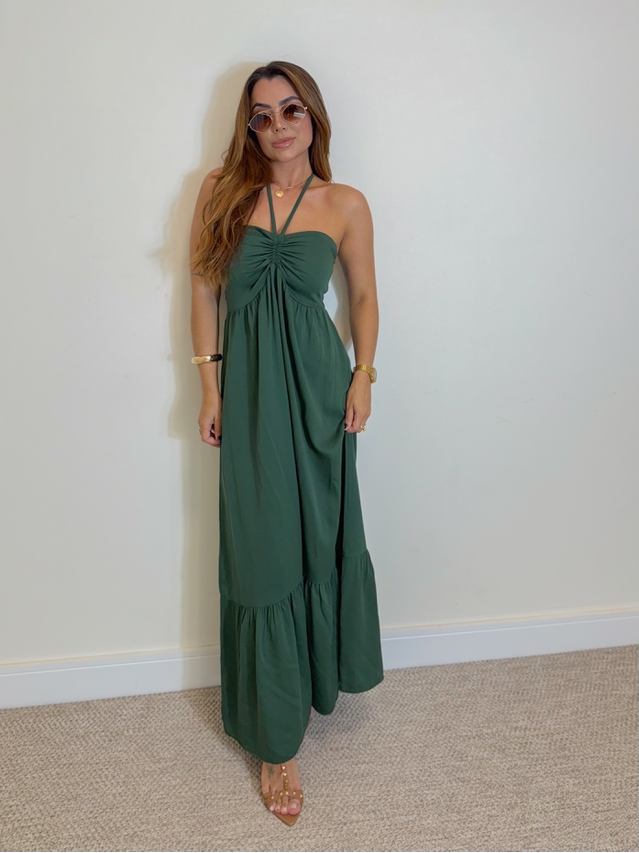 Vestido Midi Amanda Tomara Que Caia Verde