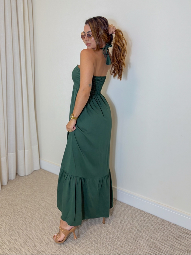 Vestido Midi Amanda Tomara Que Caia Verde