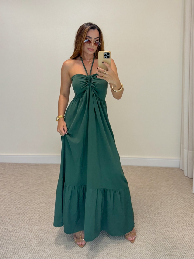 Vestido Midi Amanda Tomara Que Caia Verde