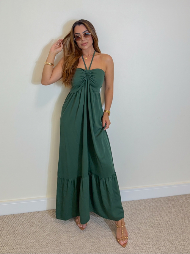 Vestido Midi Amanda Tomara Que Caia Verde