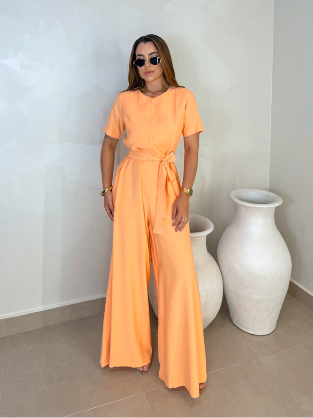 Macacão Manguinha Sabrina Coral