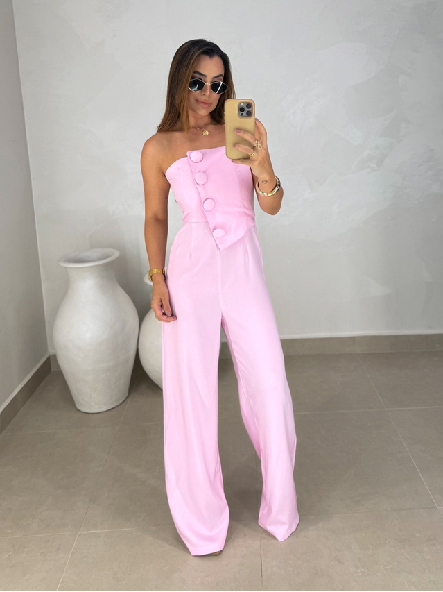 Macacão Argélia Rosa