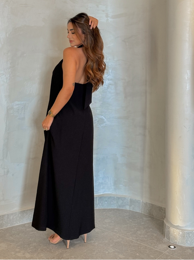 Vestido Midi Frente Única Melina Preto