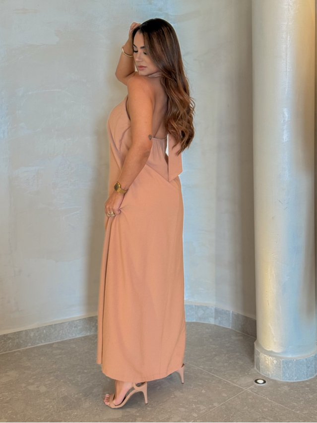 Vestido Midi Frente Única Melina Cappuccino