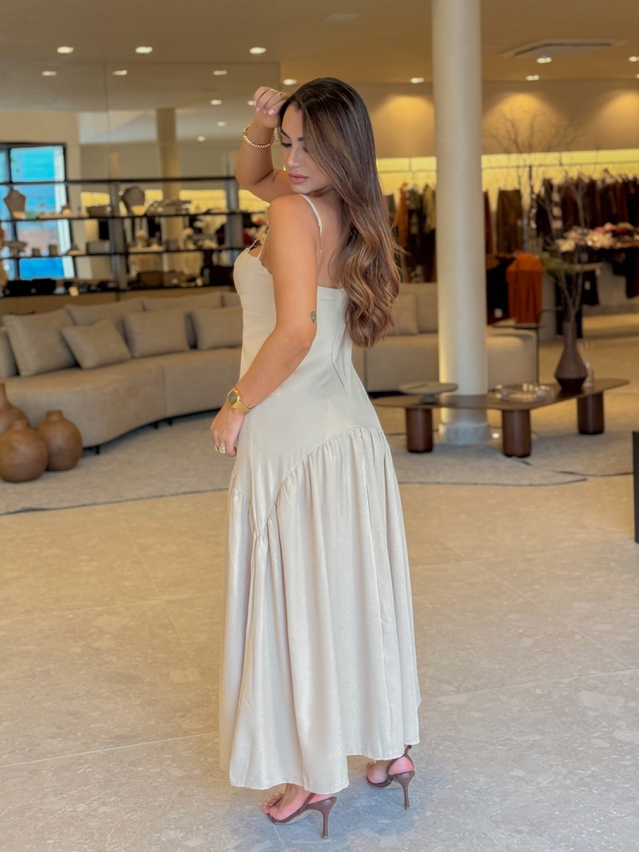 Vestido Midi Mavie Areia