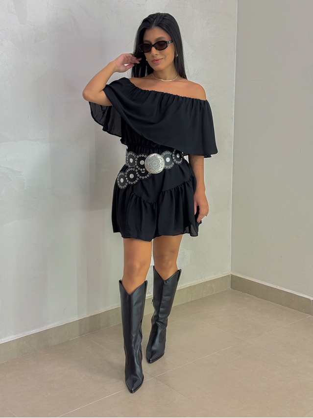 Vestido Ombro a Ombro Preto