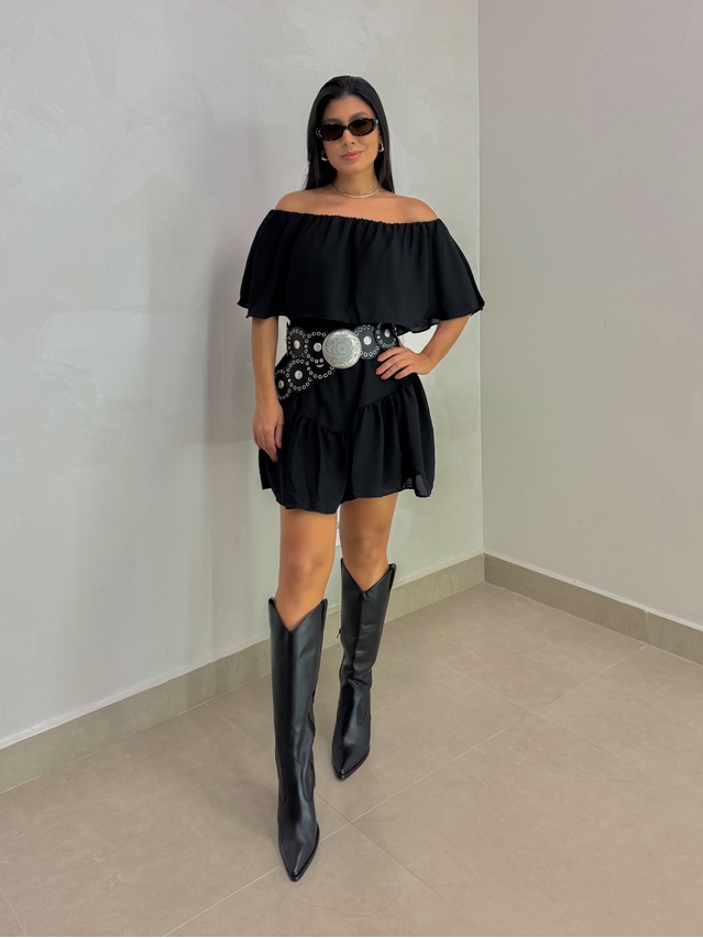 Vestido Ombro a Ombro Preto