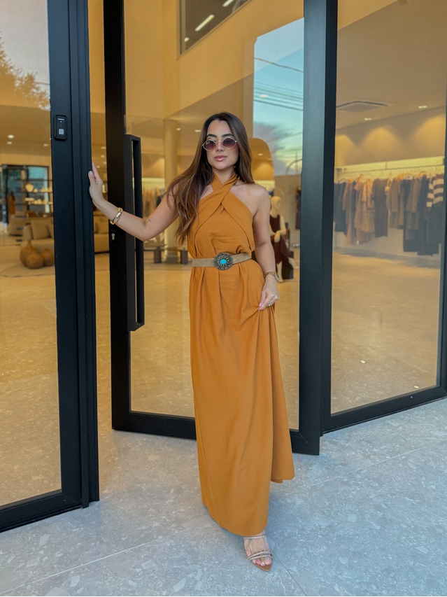 Cinto Pedra Turquesa Camelo 