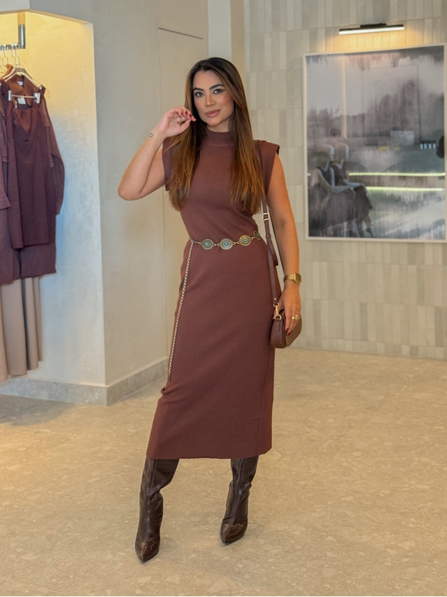 Vestido Muscle Tee Modal Café 
