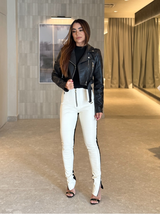 Jaqueta Couro Fake Londres Preto