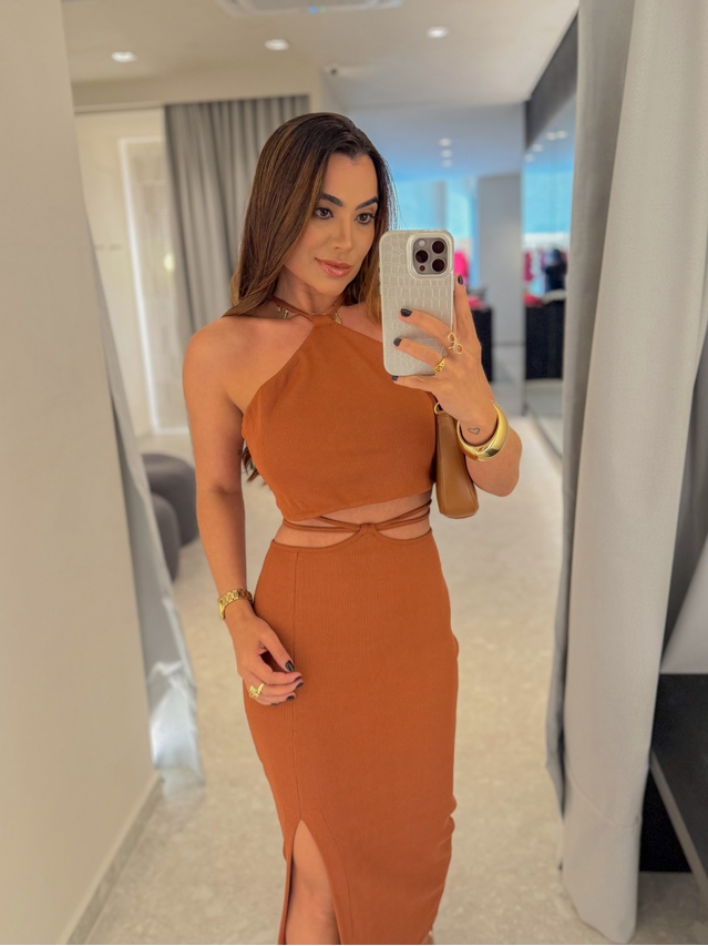 Conjunto Canelado Luara Mocha Mousse