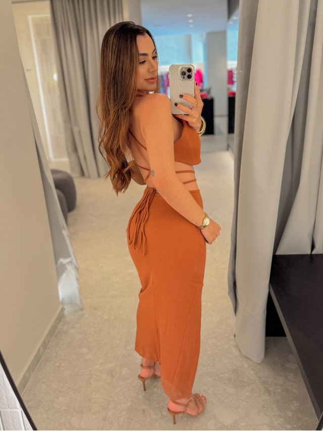 Conjunto Canelado Luara Mocha Mousse