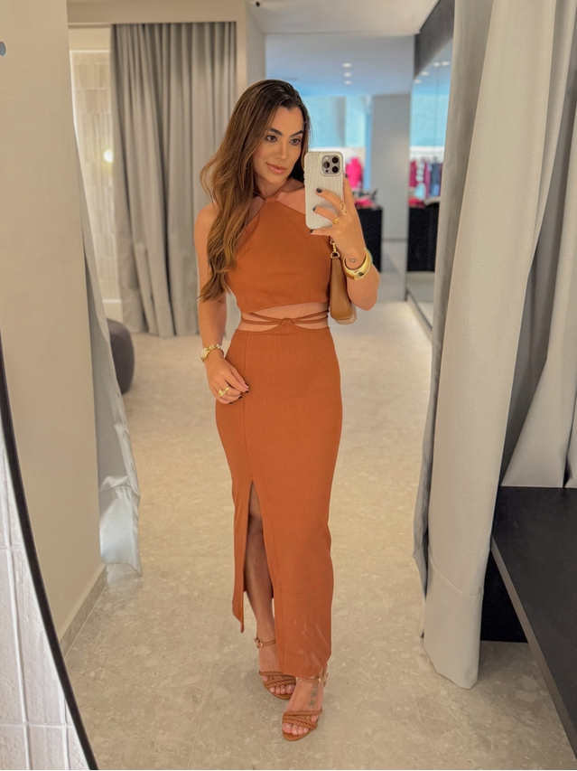 Conjunto Canelado Luara Mocha Mousse