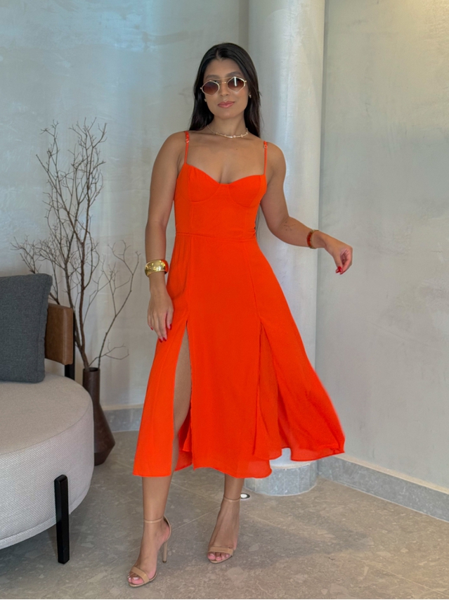 Vestido Meia Taça Lais Laranja