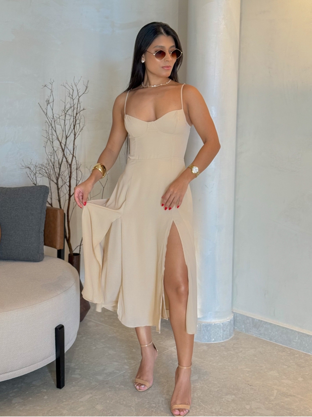 Vestido Meia Taça Lais Cappuccino 