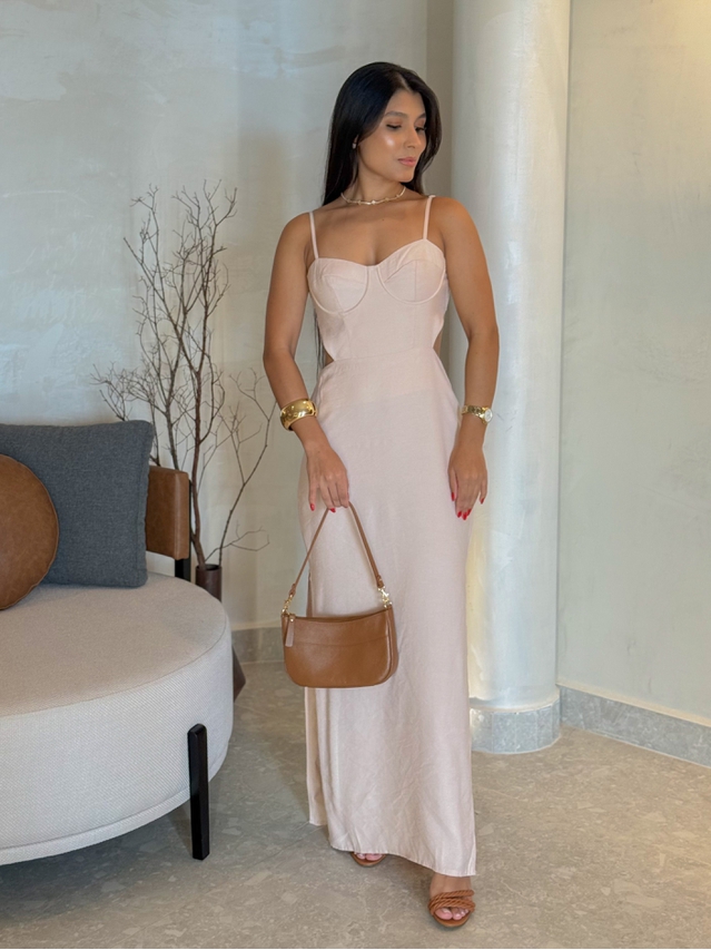 Vestido Meia Taça Emmy Rosa Chá 