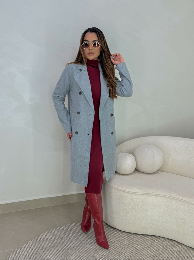 Casaco Lã Batida Suíça Cinza