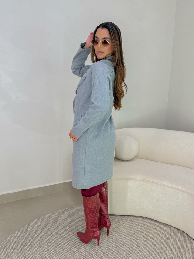 Casaco Lã Batida Suíça Cinza