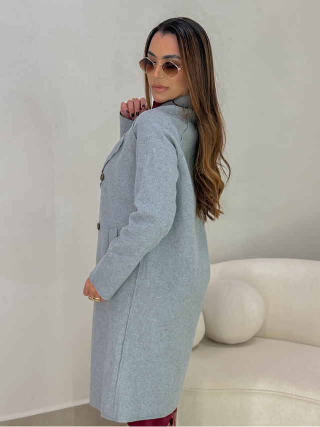 Casaco Lã Batida Suíça Cinza
