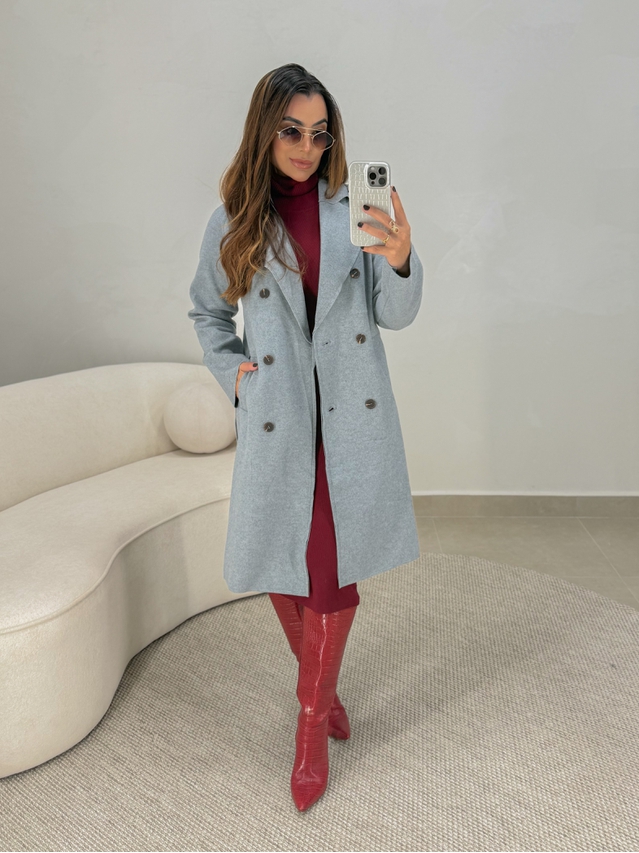 Casaco Lã Batida Suíça Cinza