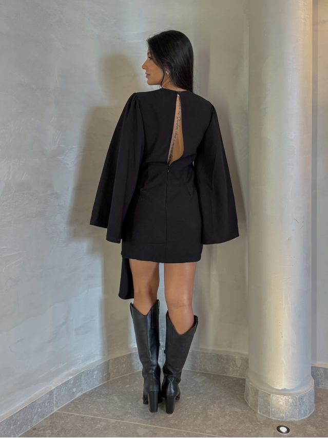 Vestido Manga Anitta Preto