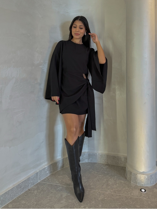 Vestido Manga Anitta Preto