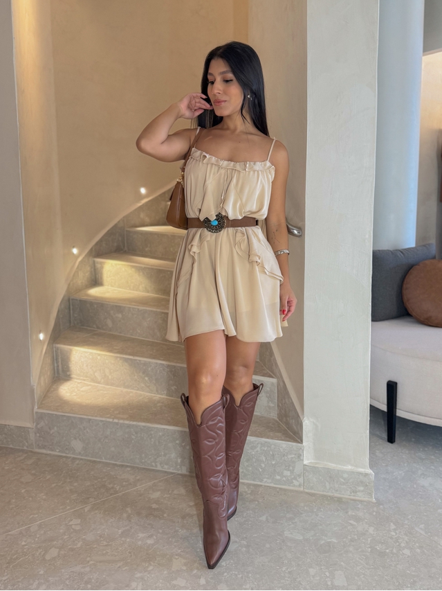 Vestido Bata Carla Areia