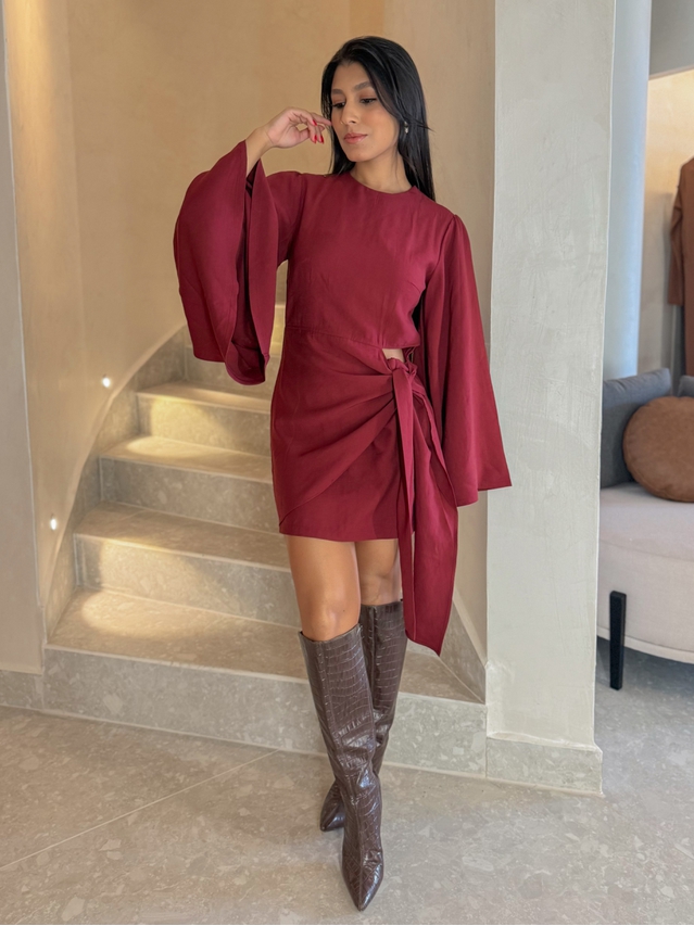 Vestido Manga Anitta Cereja 