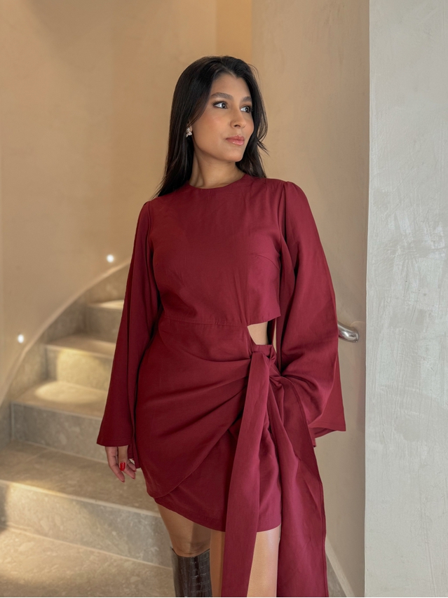 Vestido Manga Anitta Cereja 