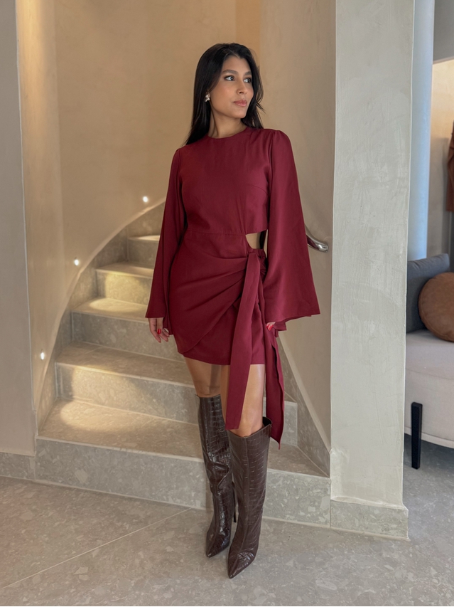 Vestido Manga Anitta Cereja 