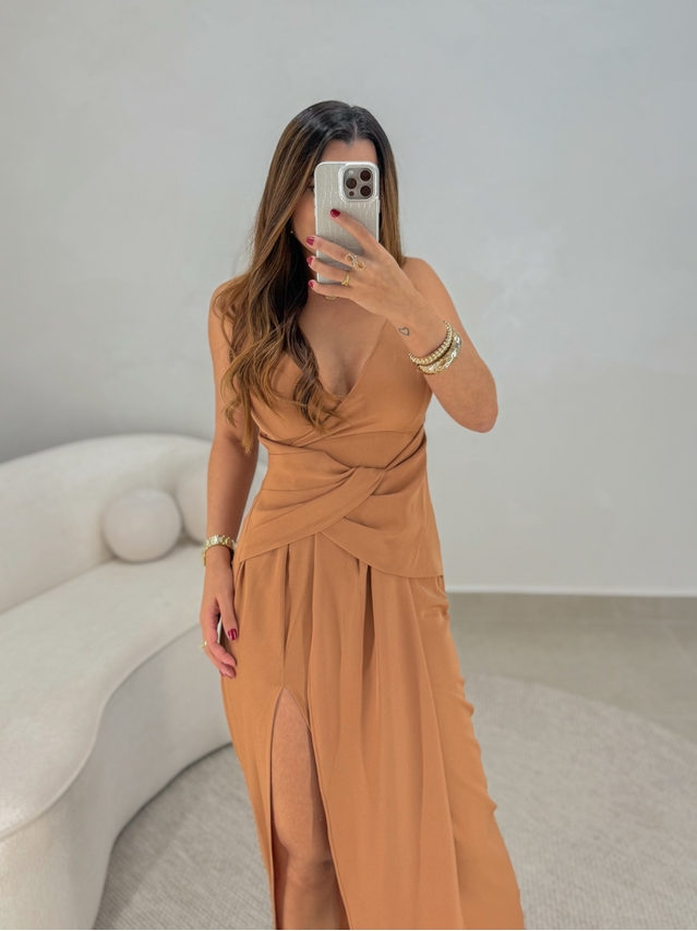 Vestido Midi Caroline Caramelo 
