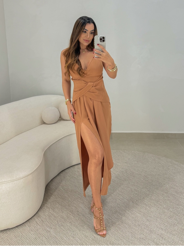 Vestido Midi Caroline Caramelo 