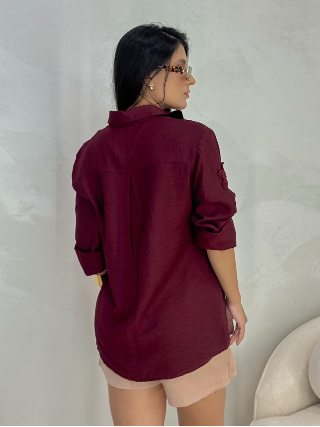Camisa Bordada Paris Cherry