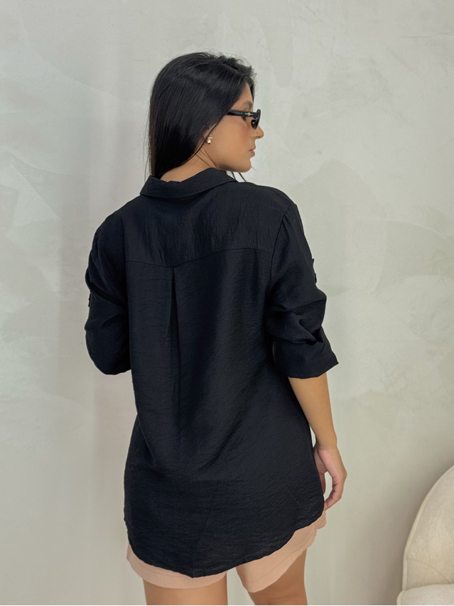 Camisa Bordada Paris Preto
