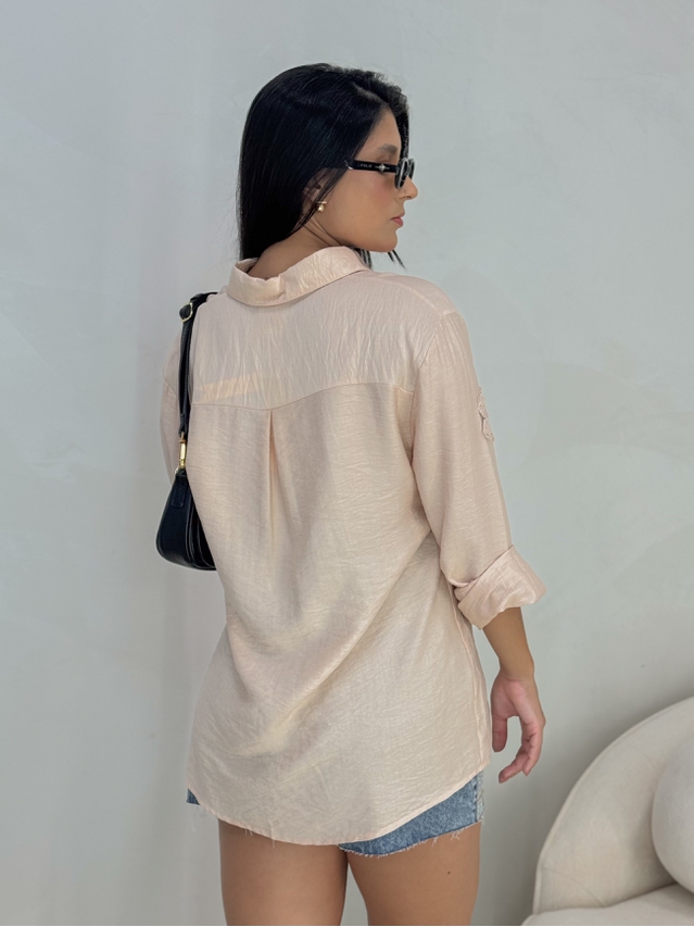 Camisa Bordada Paris Areia 