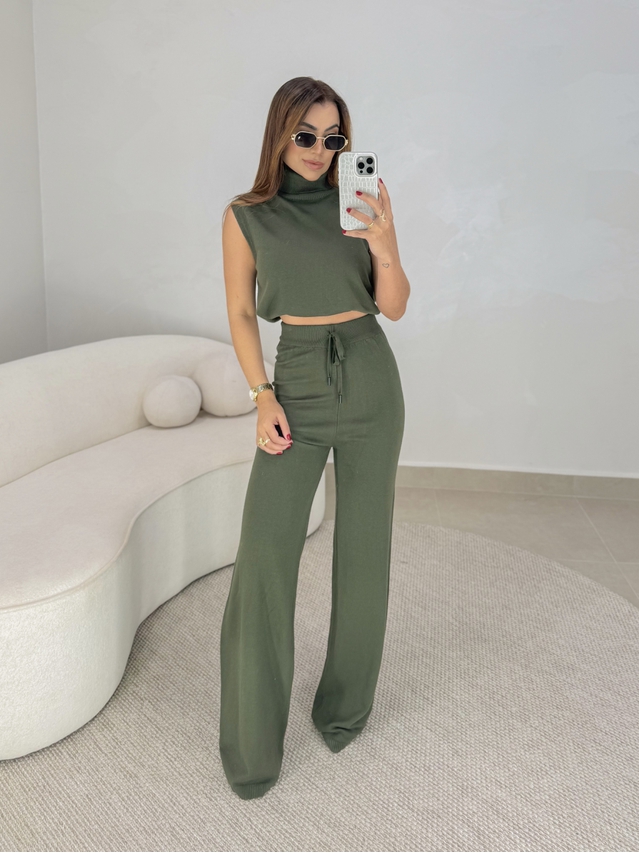 Conjunto Tricot Europa Verde Musgo