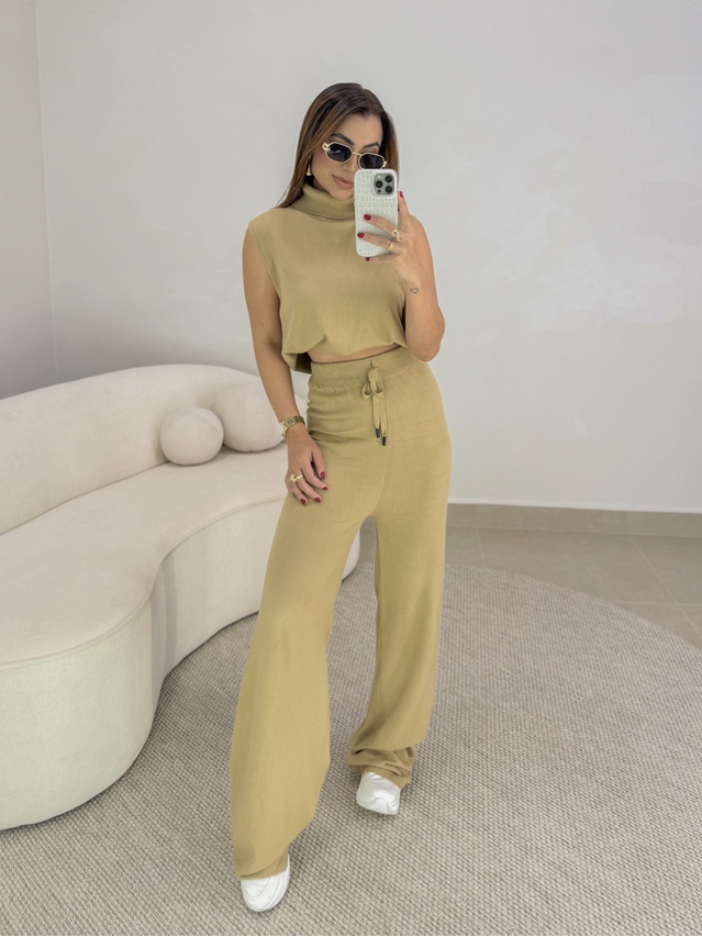 Conjunto Tricot Europa Cáqui