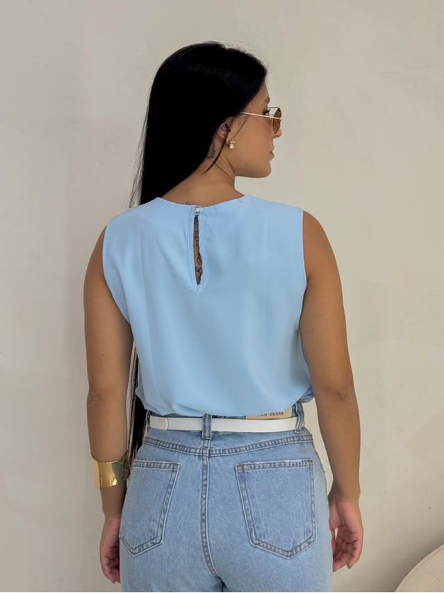 Blusa Regata Ana Azul Bebê